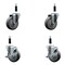 Service Caster 4'' Thermoplastic Rubber Wheel Swivel 7/8'' Expanding Stem Caster Set 2 Brakes, 4PK SCC-EX20S414-TPRB-2-TLB-2-78 - alternate 1